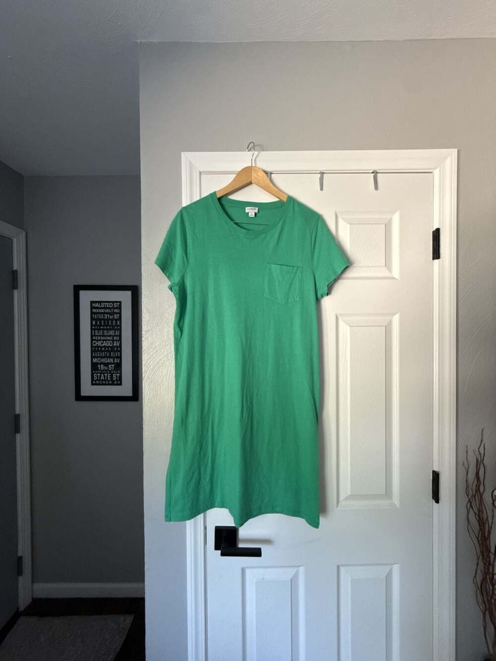 J.Crew Kelly Green Cotton Short Sleeve Pocket T-Shirt Dress